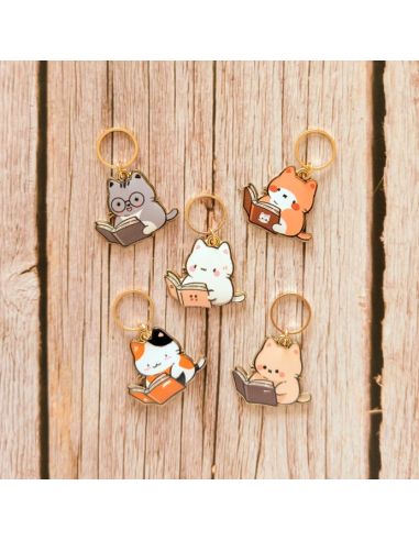 Set di 5 anelli segnapunti - Piccoli gatti lettura
