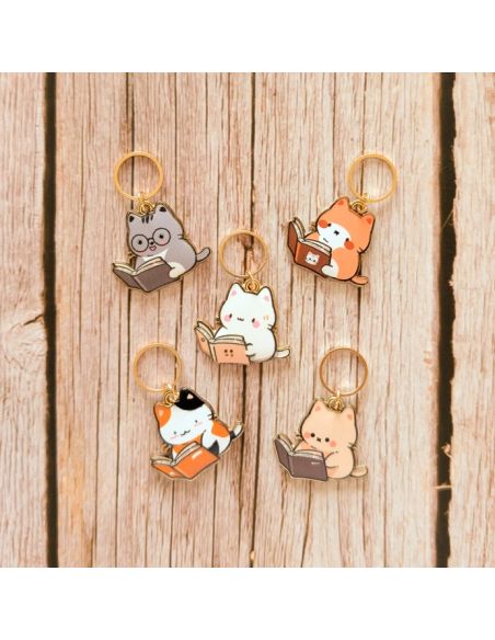 Set di 5 anelli segnapunti - Piccoli gatti lettura