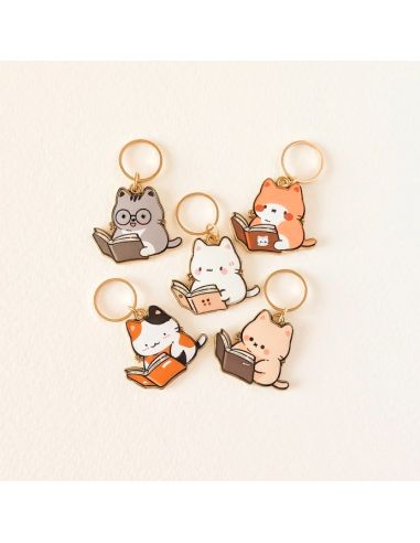 Set di 5 anelli segnapunti - Piccoli gatti lettura