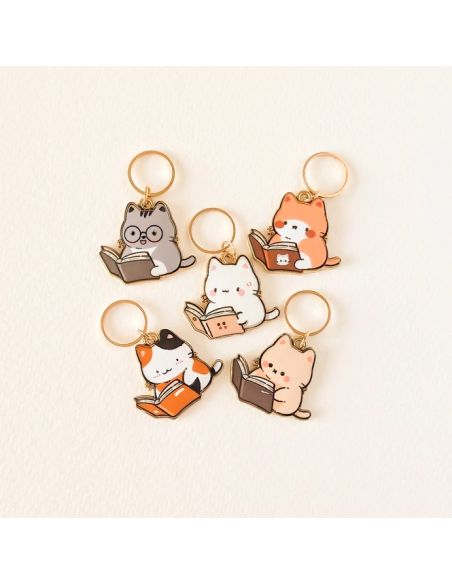 Set di 5 anelli segnapunti - Piccoli gatti lettura