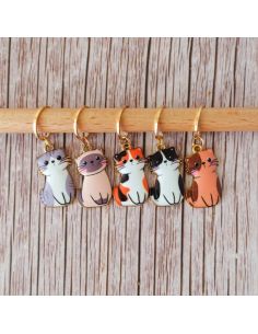 Set di 5 anelli segnapunti - Piccoli gatti manga 2