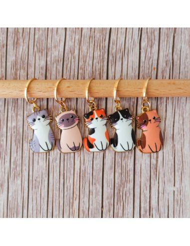 Set di 5 anelli segnapunti - Piccoli gatti manga