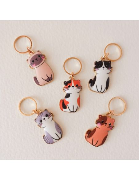 Set di 5 anelli segnapunti - Piccoli gatti manga