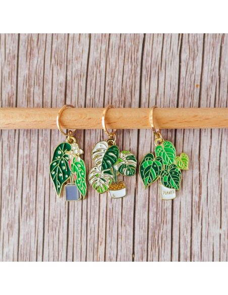 Set di 3 segnapunti per maglia - Monstera