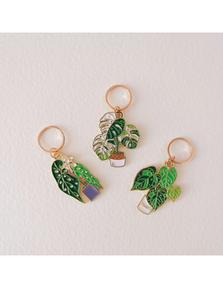 Set di 3 segnapunti per maglia - Monstera