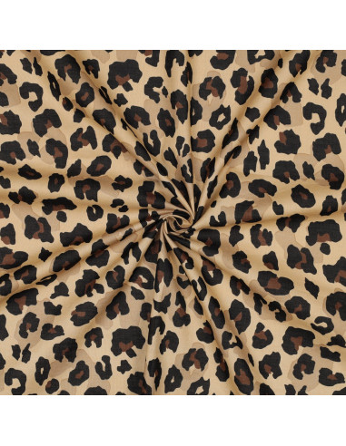 Tessuto voile di cotone animale - Cammello