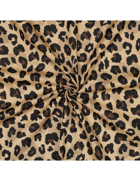 Tessuto voile di cotone animale - Cammello