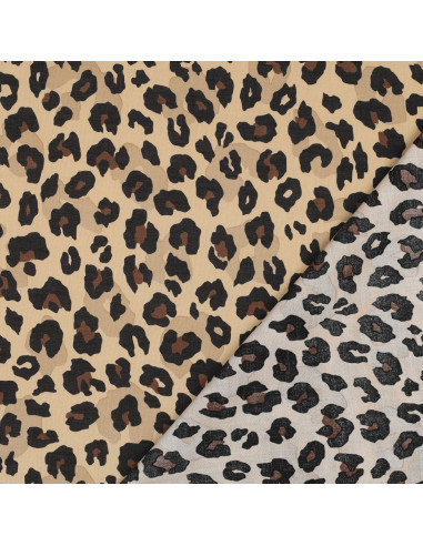 Tessuto voile di cotone animale - Cammello