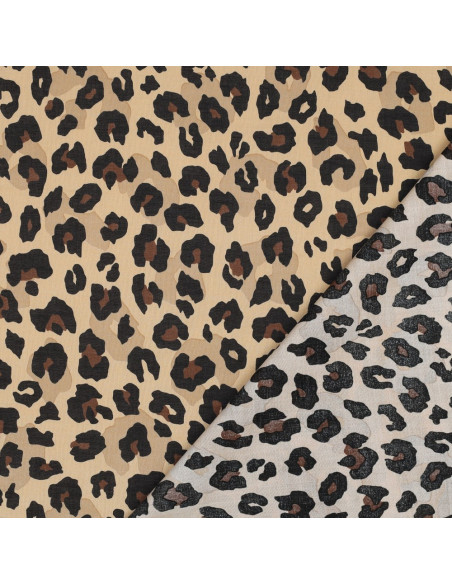 Tessuto voile di cotone animale - Cammello