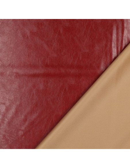 Tessuto similpelle stretch lucido per abbigliamento - Rosso