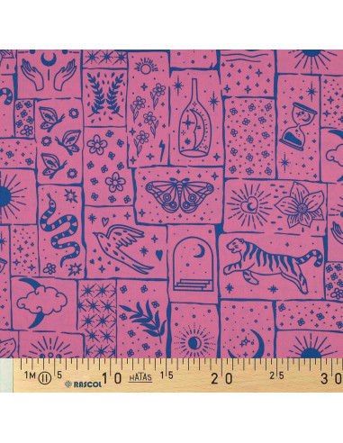 Tessuto popeline di cotone - Mystic sfondo rosa