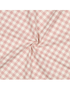 Tessuto flanella a grandi quadri - Rosa e écru