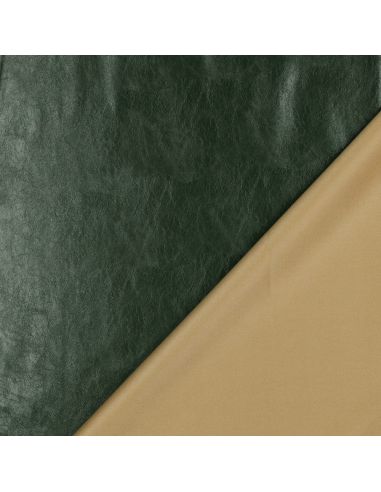 Tessuto similpelle stretch lucido per abbigliamento - Verde inglese