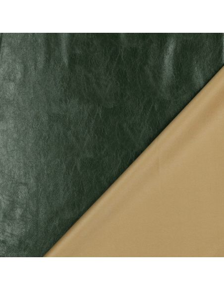 Tessuto similpelle stretch lucido per abbigliamento - Verde inglese