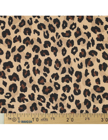 Tessuto voile di cotone animale - Cammello