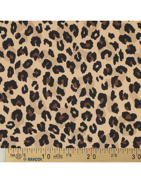 Tessuto voile di cotone animale - Cammello