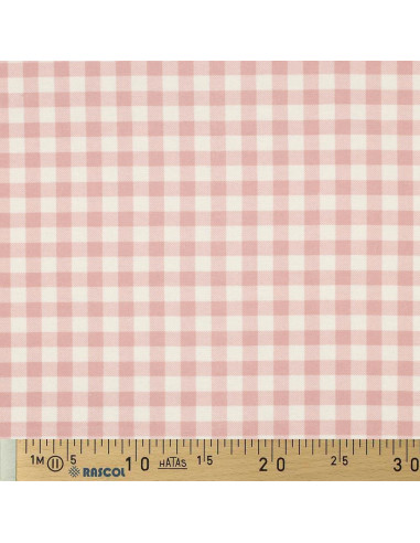 Tessuto flanella a grandi quadri - Rosa e écru