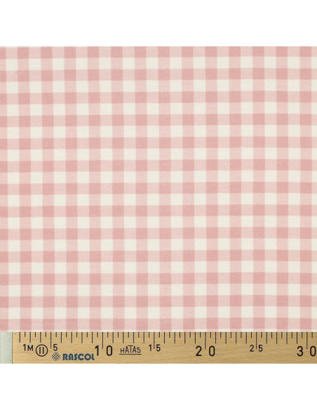 Tessuto flanella a grandi quadri - Rosa e écru