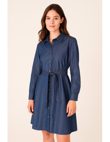 Tessuto tencel denim - Blu indaco