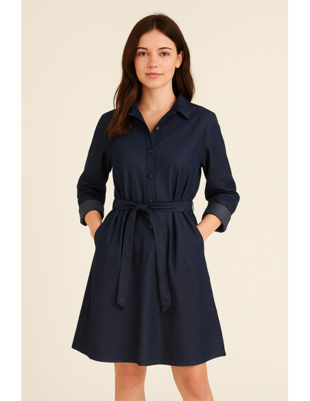 Tessuto tencel denim - Blu scuro