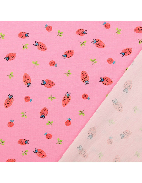Tessuto jersey Fragole - Rosa