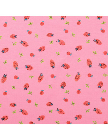 Tessuto jersey Fragole - Rosa