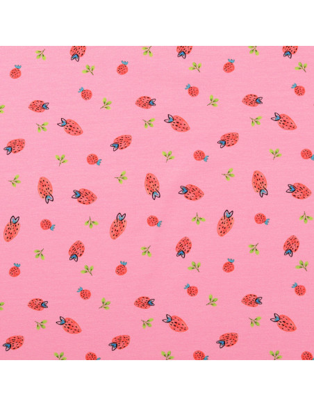 Tessuto jersey Fragole - Rosa