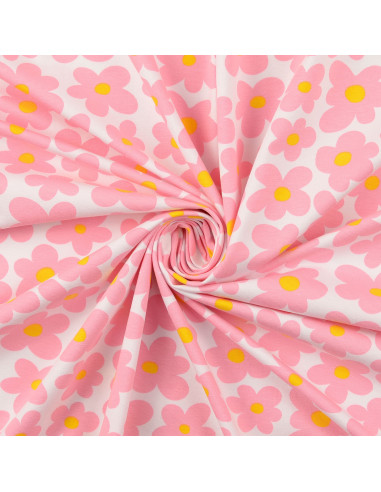 Tessuto jersey fiori - Rosa