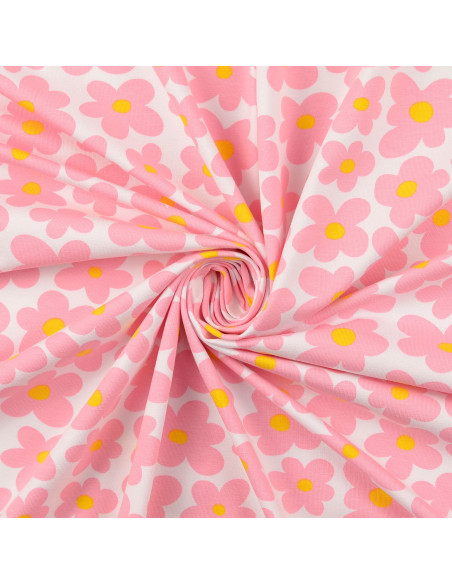 Tessuto jersey fiori - Rosa