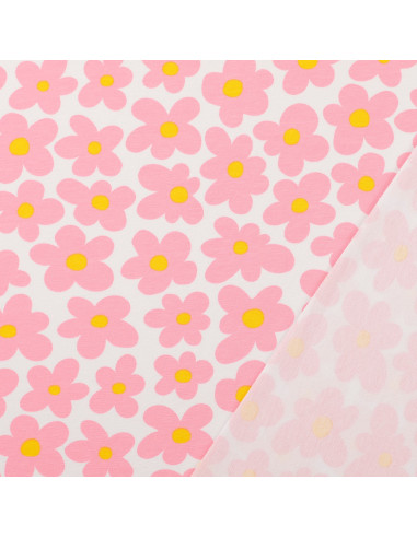 Tessuto jersey fiori - Rosa