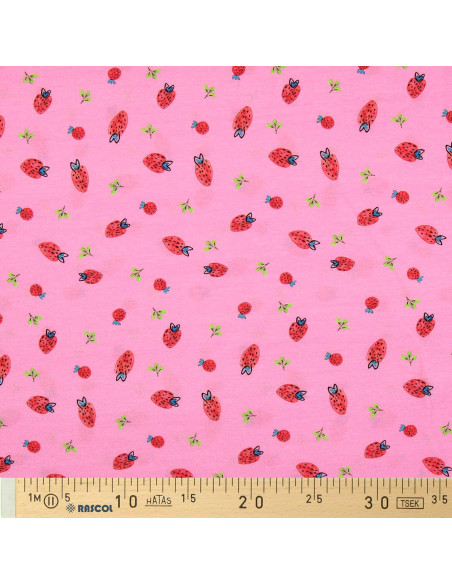 Tessuto jersey Fragole - Rosa