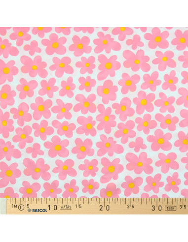 Tessuto jersey fiori - Rosa