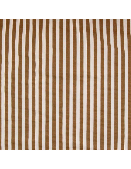 Tessuto Seersucker a righe larghe - Beige e avana
