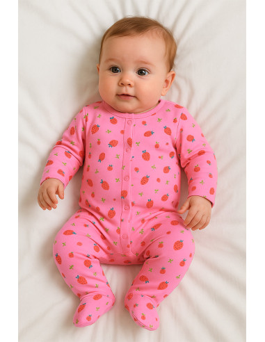 Tessuto jersey Fragole - Rosa