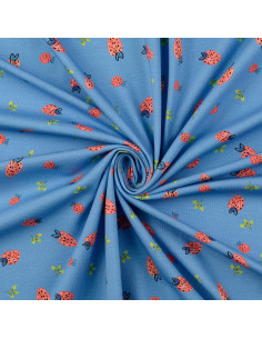 Tessuto jersey Fragole - Azzurro chiaro