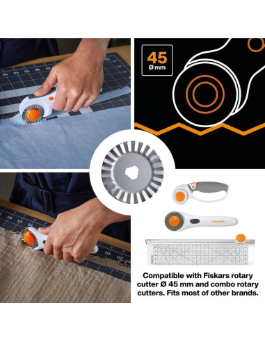 Lama rotante Fiskars zigzag Ø45 mm