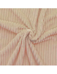 Tessuto minky a coste larghe - Beige