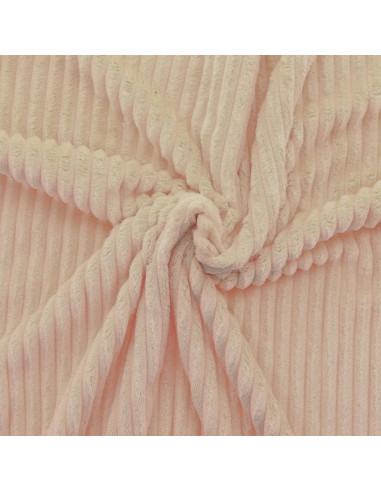 Tessuto minky a coste larghe - Beige