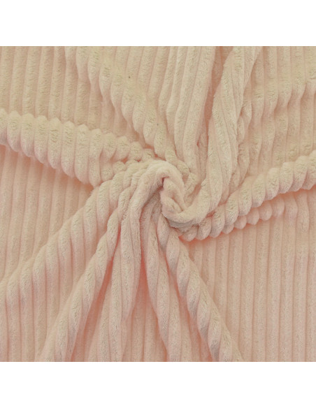 Tessuto minky a coste larghe - Beige