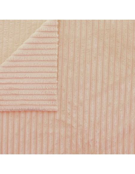 Tessuto minky a coste larghe - Beige