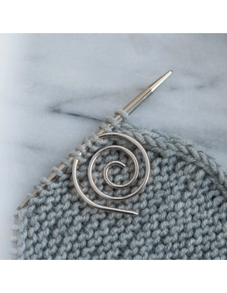 Spirale ferma maglie per maglieria - Argento