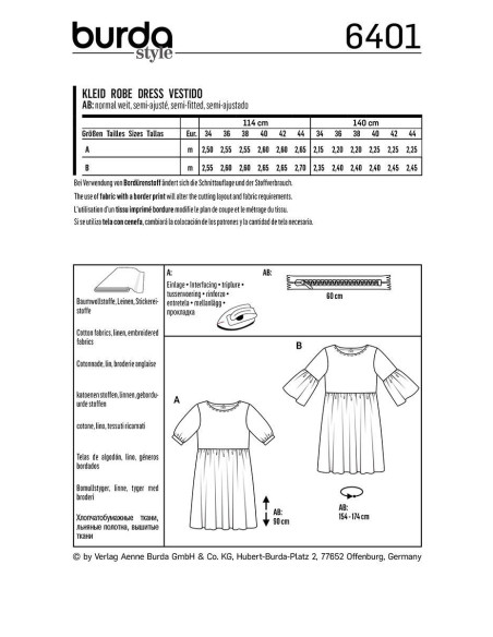 Modello di abito - Burda 6401