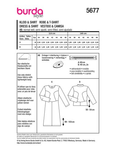 Modello di abito e T-shirt - Burda 5677