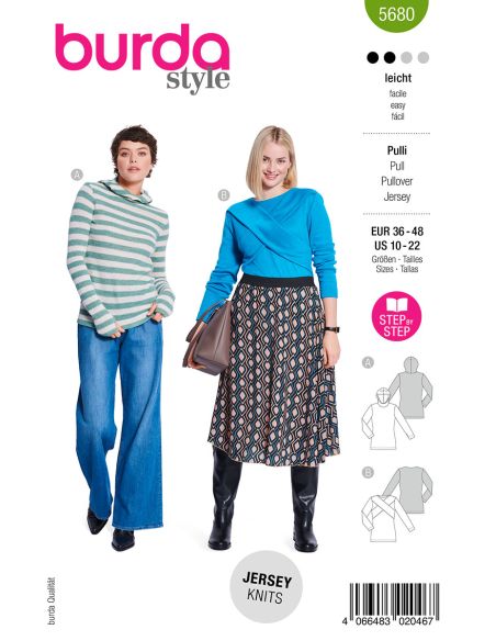 Modello di maglione e T-shirt - Burda 5680