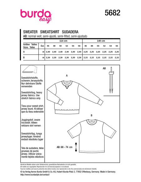 Modello di T-shirt - Burda 5682