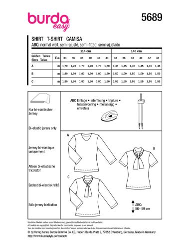 Modello di T-shirt - Burda 5689