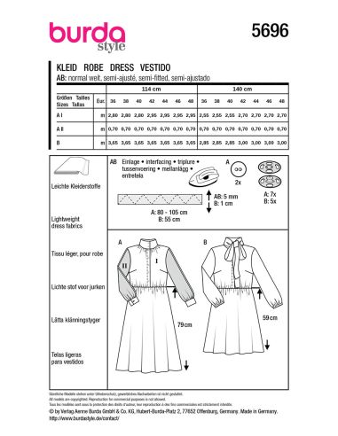 Modello di abito - Burda 5696