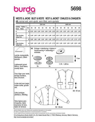Modello di gilet - Burda 5698