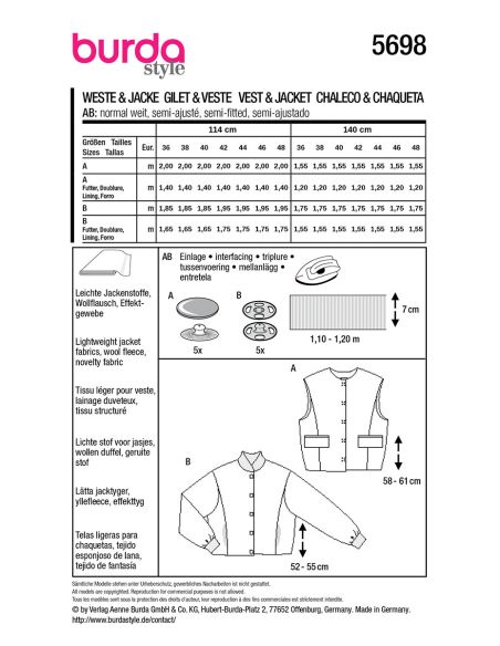 Modello di gilet - Burda 5698