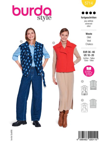 Modello di gilet - Burda 5714